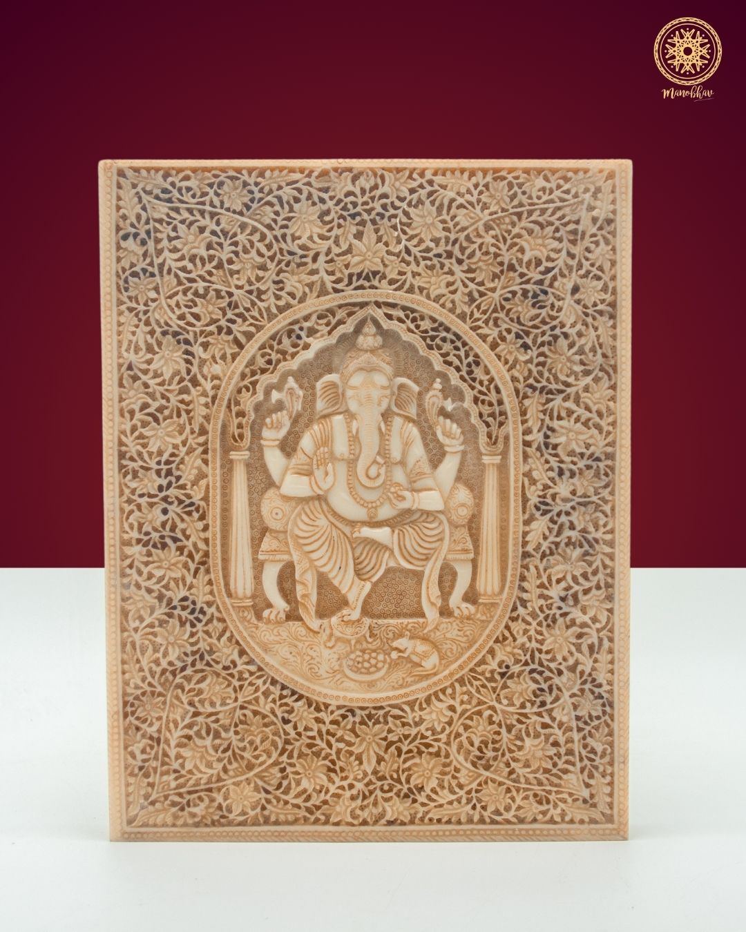 Hand-Carved Lord Ganesha Wall Decor | Hindu God Sculpture | Ganesha Wall Art