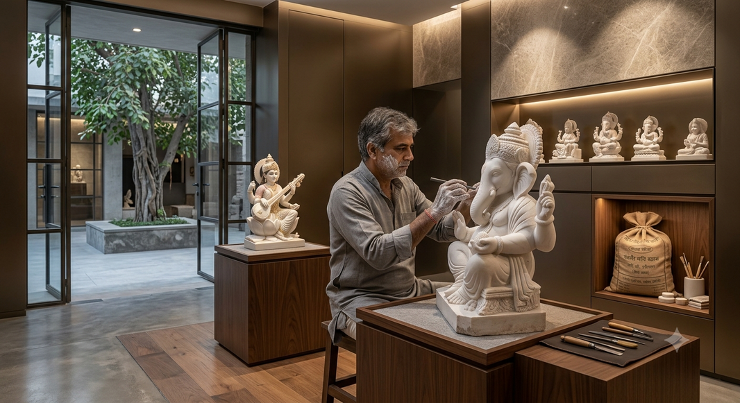 The Traditional Process Behind Handmade Marble Dust Idols