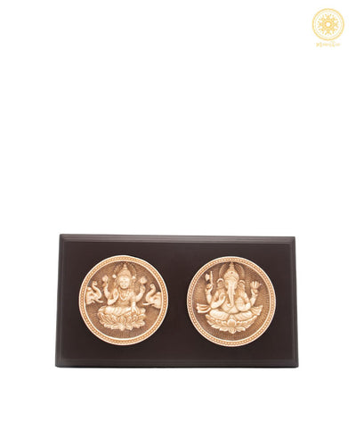 Divine Ganesha & Lakshmi Wall Hanging Frame | Wooden & Resin Wall Decor