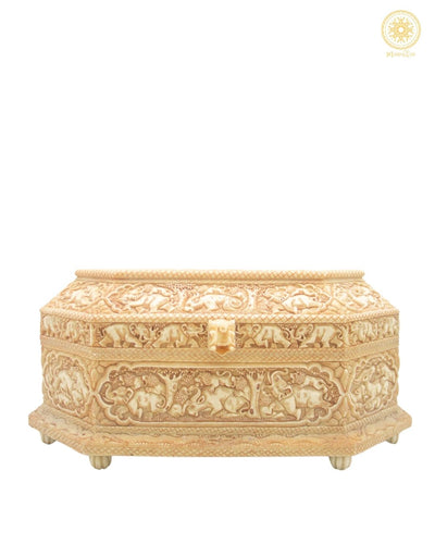 Elephant Themed Jewelry Storage Box | Handmade Octagonal Casket