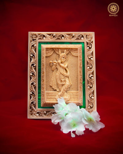 Handgefertigter Lord Krishna-Wandrahmen zum Aufhängen | Wandkunst-Dekor für Zuhause