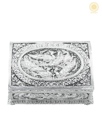 Premium Silver Plated Jewelry Organizer Box | Handcrafted Resin Box