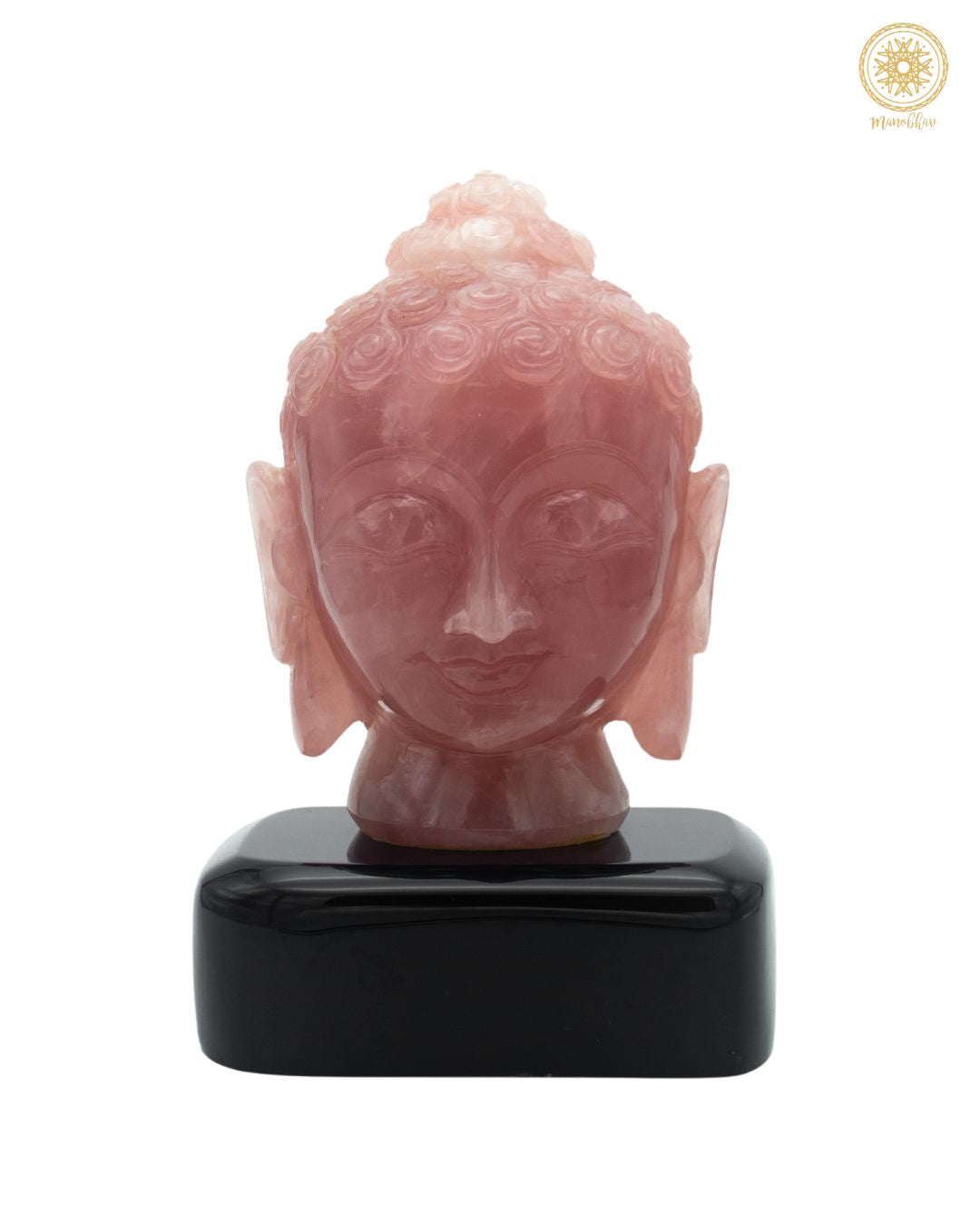 Natural Rose Quartz Buddha Statue | Hand Carved Gemstone Tabletop
