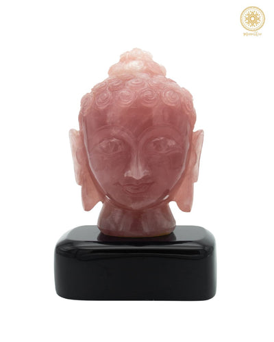 Natural Rose Quartz Buddha Statue | Hand Carved Gemstone Tabletop