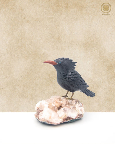 Handgeschnitzte Vogelfigur für die Heimdekoration | Kasauti Spatz-Schmuckstück