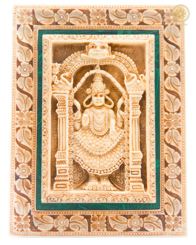 Handgeschnitzter Padmavathi-Wandrahmen, Kunst für Zuhause oder das Büro