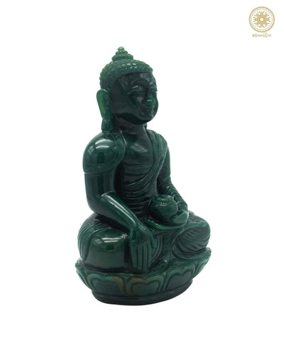 Natürliche grüne Aventurin-Buddha-Statue | Handgeschnitzte Skulpturfigur