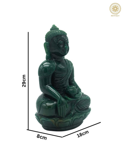 Natürliche grüne Aventurin-Buddha-Statue | Handgeschnitzte Skulpturfigur