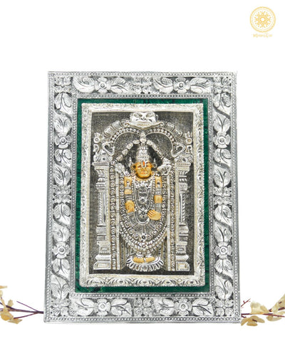 Handgeschnitzter Tirupati Balaji-Rahmen mit Blattgold | Tischplatte
