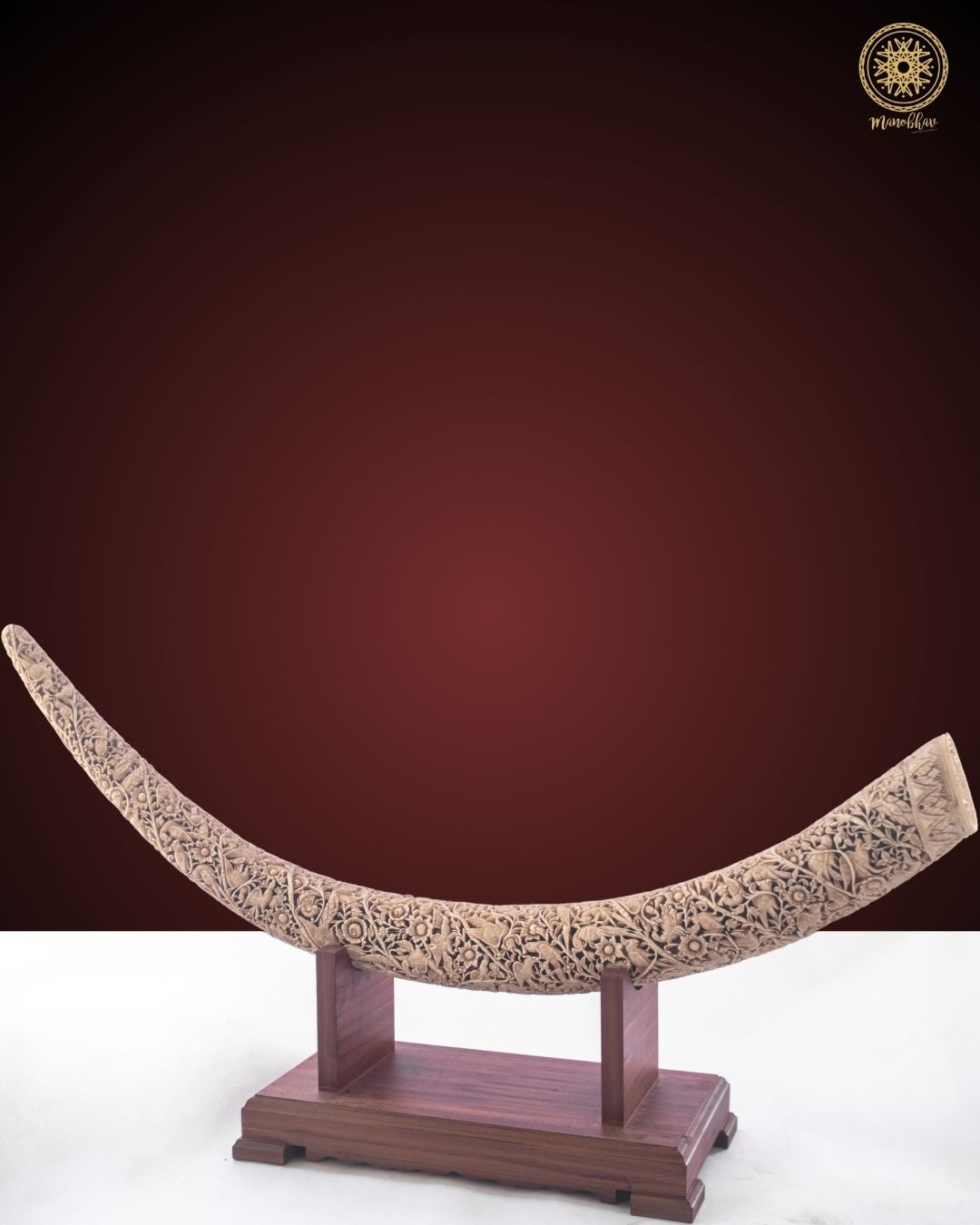 Hand Crafted Resin Tusk Showpiece | French Ivory Decorative Table Top