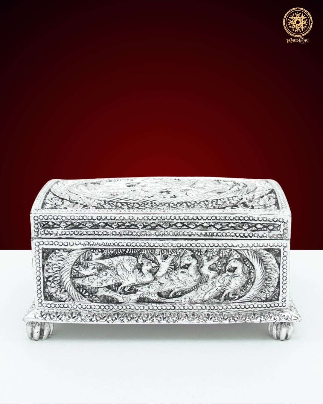 Premium Silver Plated Jewelry Organizer Box | Handcrafted Resin Box