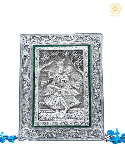Handgefertigter Radha Krishna-Rahmen | Versilberte Tischplatte