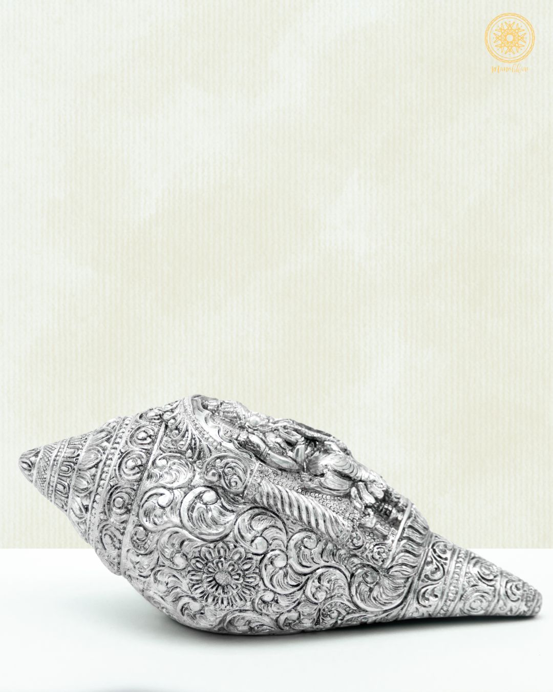 Handcrafted Silver plated Laxmi Conch Shell | Shankh