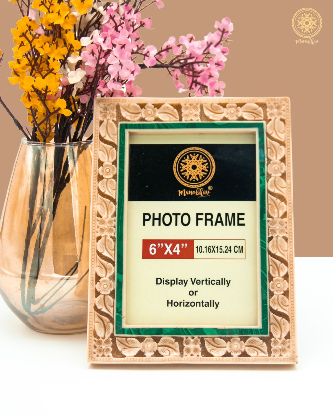 Handcrafted Resin Art Photo Frame Stand | French Ivory Picture Frame