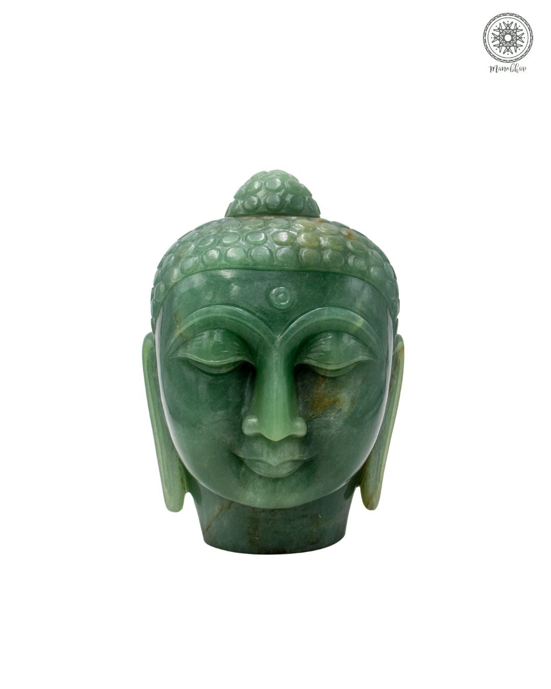 Green Aventurine Buddha Head Statue for Peace and Positive Energy