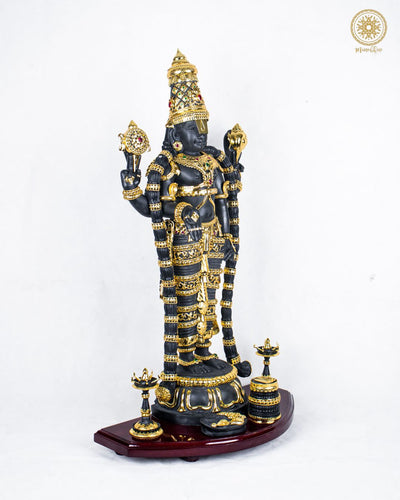 Große Tirupati Balaji Statue mit Schmuck | Venkateshwara Idol für Heimtempel-Dekor