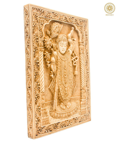 Handgefertigter Shreenath Ji-Rahmen zum Aufhängen an die Wand | Göttliche Wohndekoration für Pooja-Raum und Büro