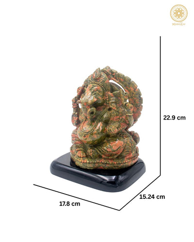 Unakit sitzende Ganesha Statue mehrfarbig für Wachstum und Harmonie