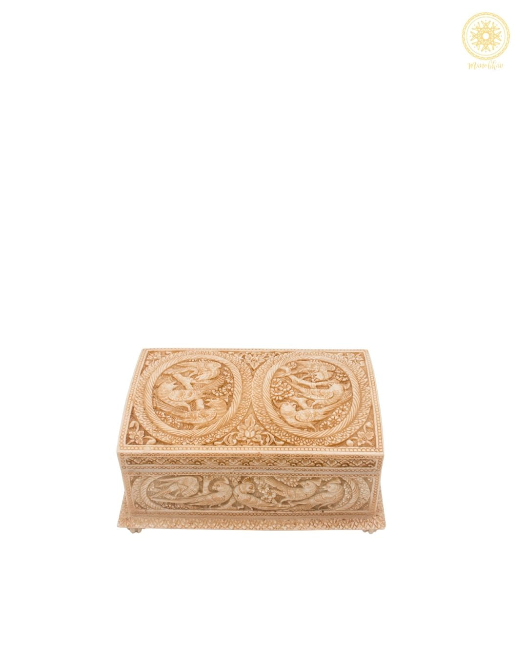 Hand-Carved Jewelry Organizer Box | Decorative Jewelry Storage Trinket Box