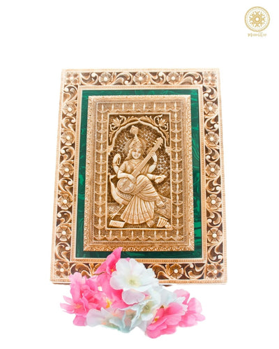 Exquisiter Sarasvati Ji-Wandrahmen zum Aufhängen, Kunstdekor für Zuhause und Büro