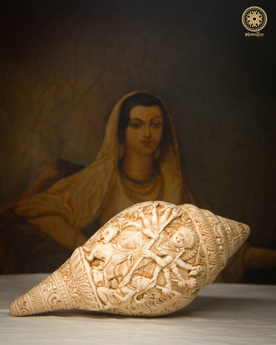 Handgefertigte Harz-Durga-Muschel | Shankh