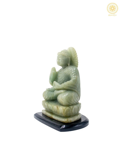 Grüner Aventurin Vitarka Mudra Buddha-Statue – Handgeschnitzter Kristall