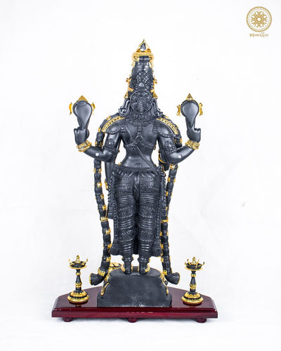 Große Tirupati Balaji Statue mit Schmuck | Venkateshwara Idol für Heimtempel-Dekor