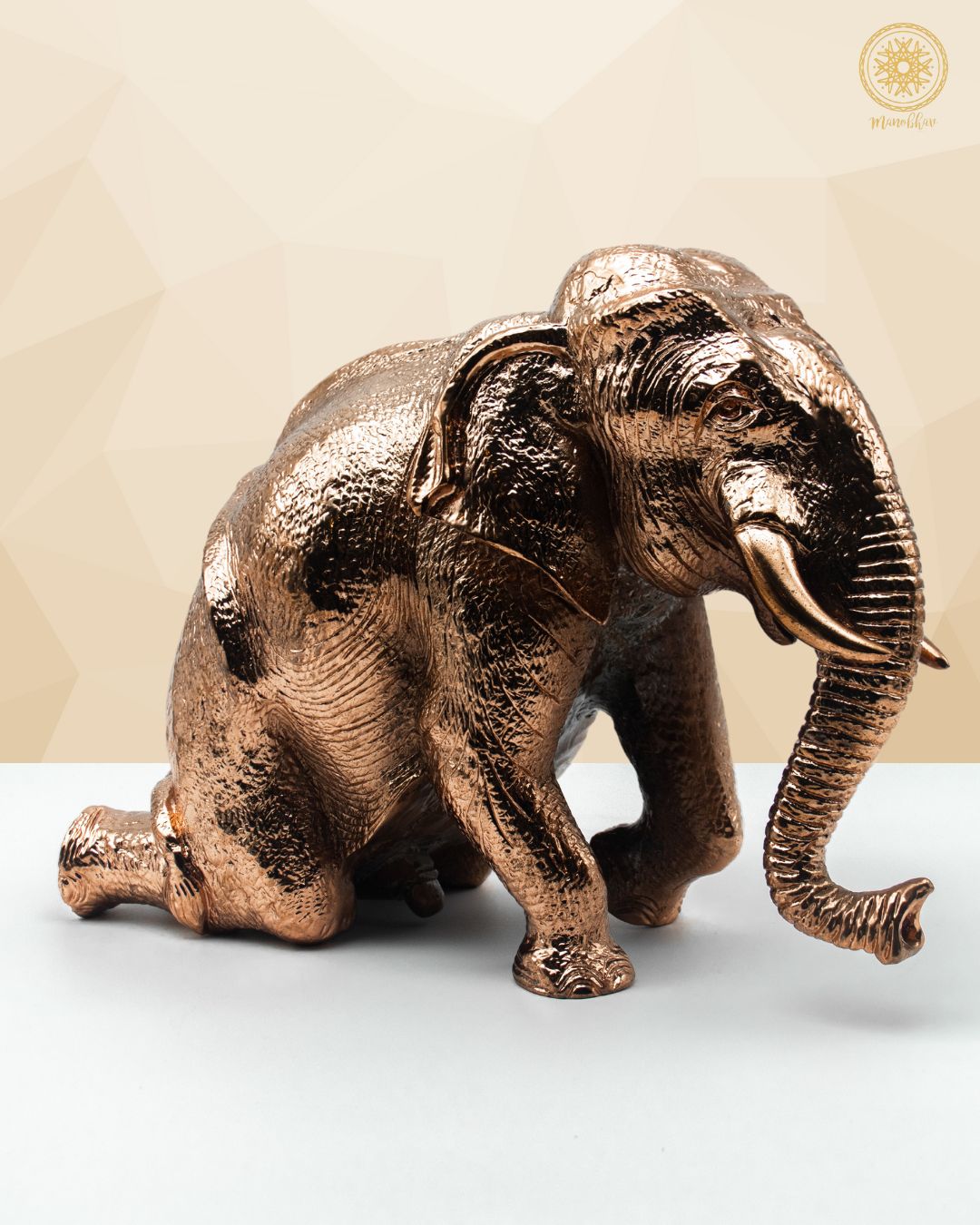 Rose Gold Elephant Showpiece | Handcrafted Table Decor