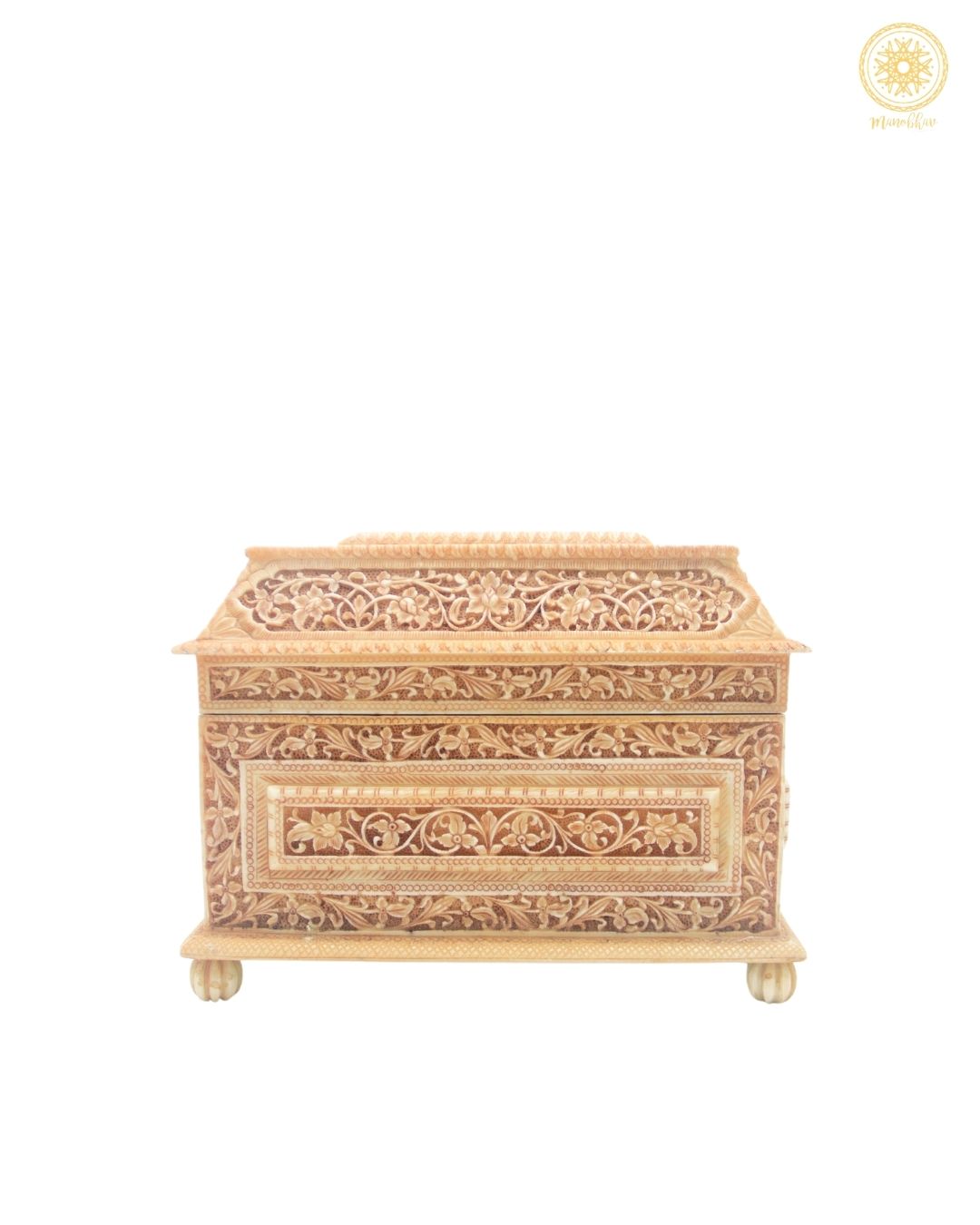Artisan Carved Jewelry Chest | Antique Floral Storage Box