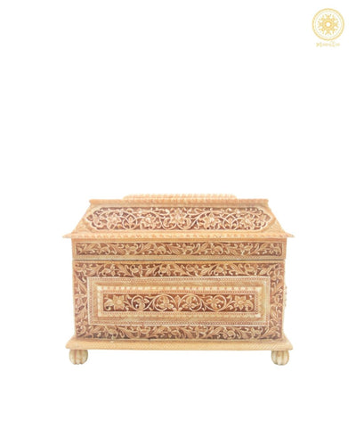 Artisan Carved Jewelry Chest | Antique Floral Storage Box