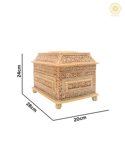 Handgeschnitzte Schmuckschatulle | Antike florale Aufbewahrungsbox