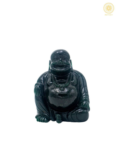 Green Aventurine Laughing Buddha Statue | Crystal Symbol of Joy