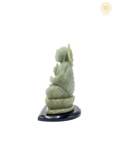 Grüner Aventurin Vitarka Mudra Buddha-Statue – Handgeschnitzter Kristall