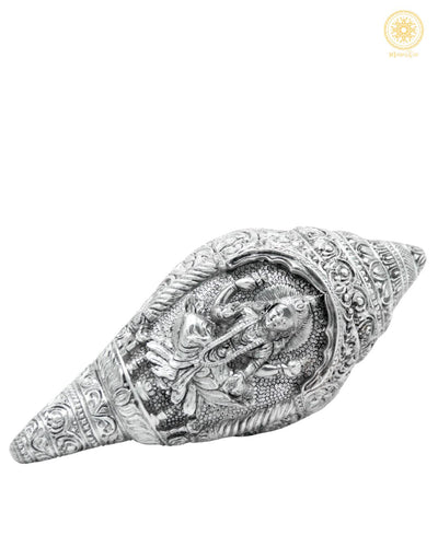 Handcrafted Silver plated Laxmi Conch Shell | Shankh