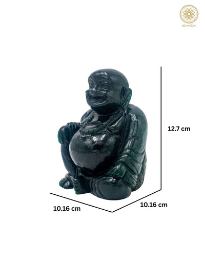 Grüne Aventurin Buddha-Statue | Kristallsymbol der Freude