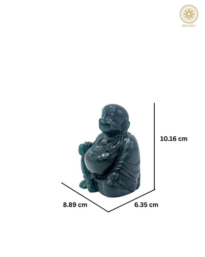 Kleine grüne Aventurin Lachbuddha-Statue für Freude und Glück