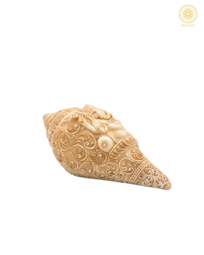Handcrafted Resin Ganesha Conch Shell | Shankh