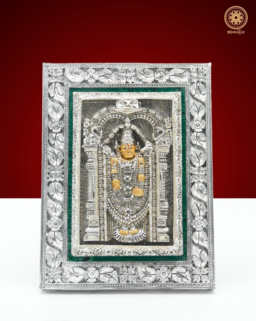 Hand carved Tirupati Balaji Frame with Gold Leaf | Tabletop