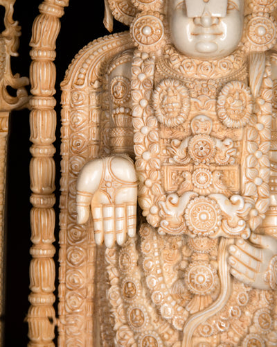 Handgefertigte Tirupati Balaji Statue | Marmorstaub-Murti für Zuhause & Tempel