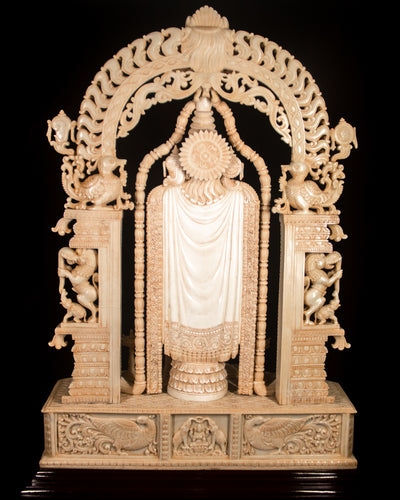 Handgefertigte Tirupati Balaji Statue | Marmorstaub-Murti für Zuhause & Tempel