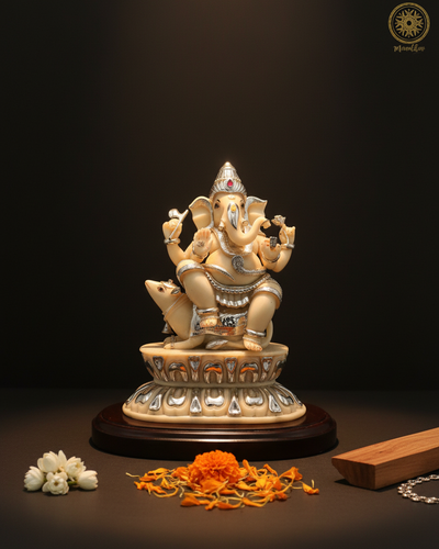 Handgefertigte Statue des Herrn Ganesha | Einzigartige Ganpati-Statue als Heimdekoration