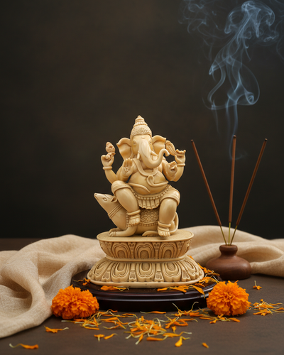 Ganesha-Statue aus Marmorstaub für die Tischdekoration