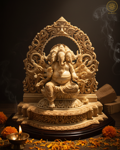 Panchmukhi Ganesha Figur | Handgefertigte Harzstatue