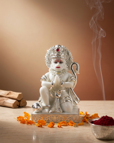 Wunderschöne handgeschnitzte Hanuman Ji-Statue | Göttlich-gottlicher Hanuman-Gottes-Idol als Heimdekoration